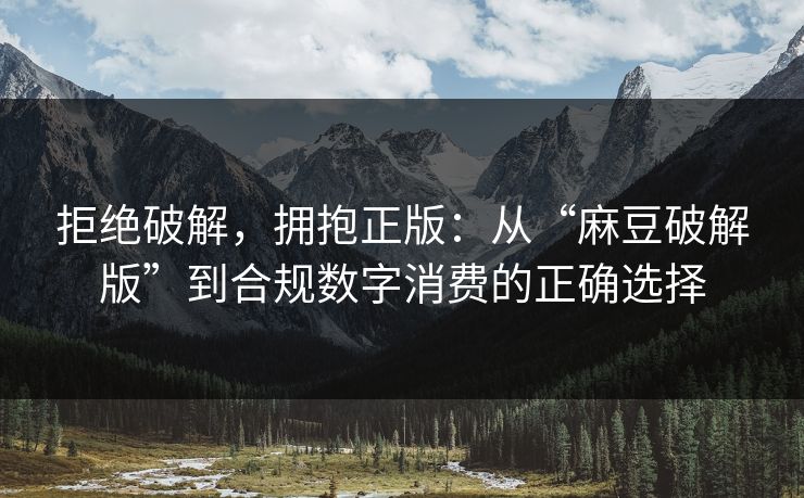 拒绝破解，拥抱正版：从“麻豆破解版”到合规数字消费的正确选择